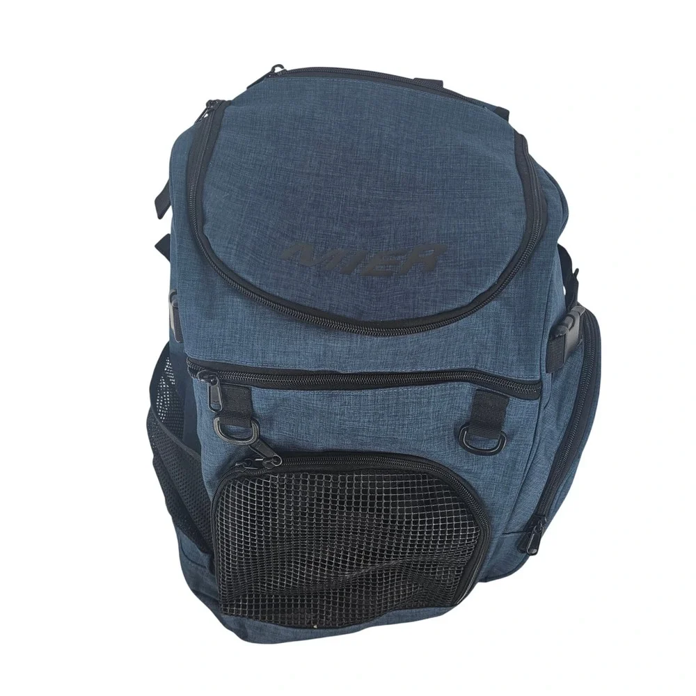 MIER Large Basket Ball  Backpack Laptop Compartment Heather Blue 40 L